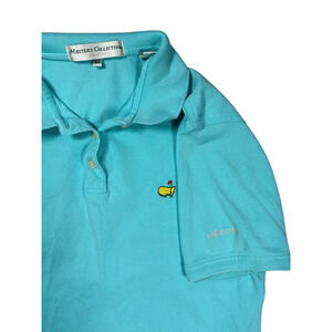 Masters Collection Polo Shirt Womens Medium Blue Golf Embroidered Pima Cotton